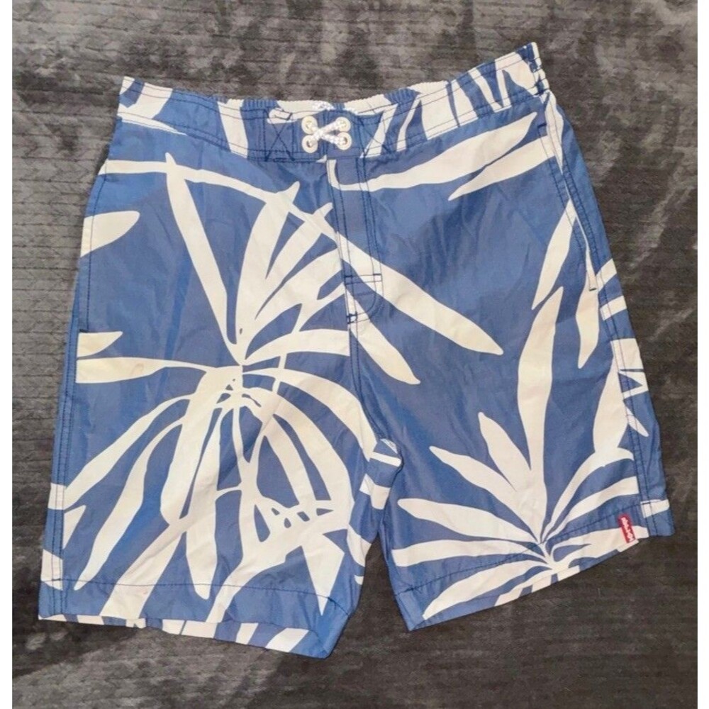 Tommy Bahama Relax Men’s Swim Trunks Floral Blue/White M Drawstring Pockets